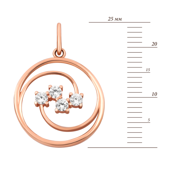 Золота підвіска з фіанітами.Артикул UG53101017401