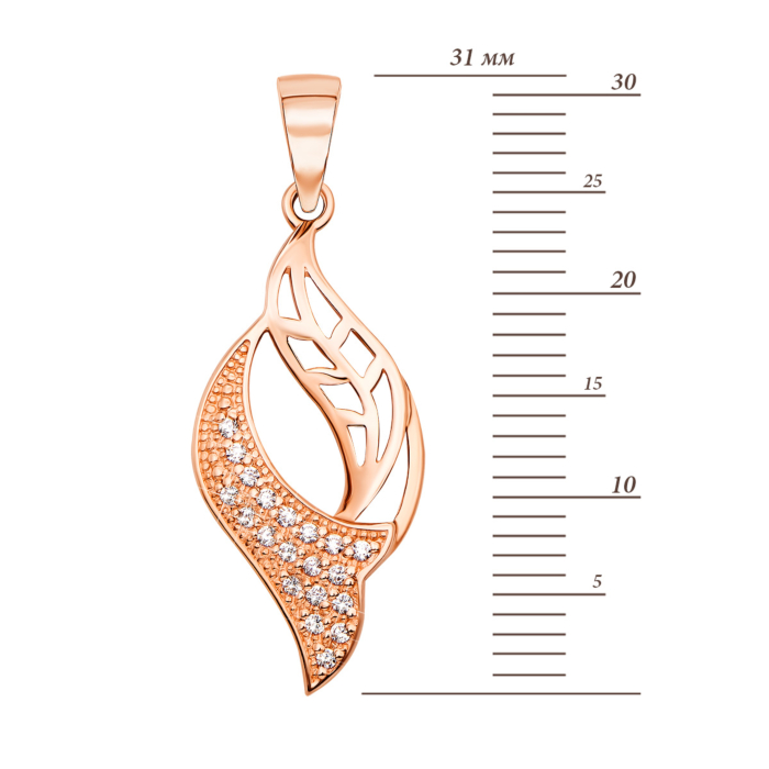 Золота підвіска з фіанітами (31155/01/0/1 (31155)
