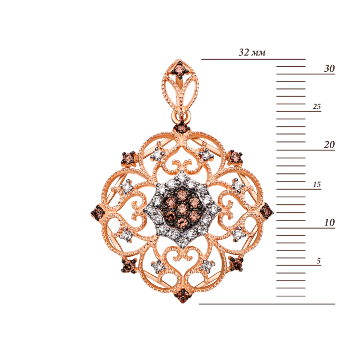 Золота підвіска з фіанітами (31638/01/1/455)