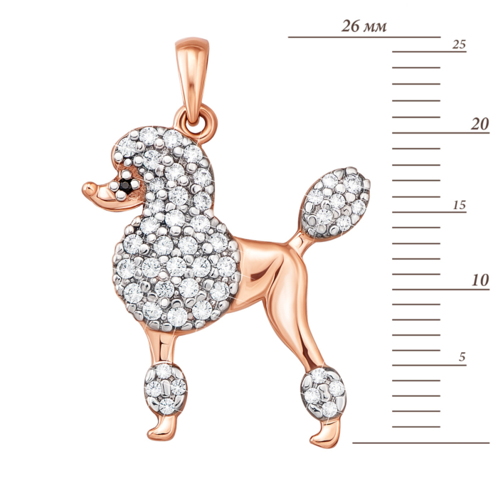 Золота підвіска «Собачка» з фіанітами (31684/01/1/681)