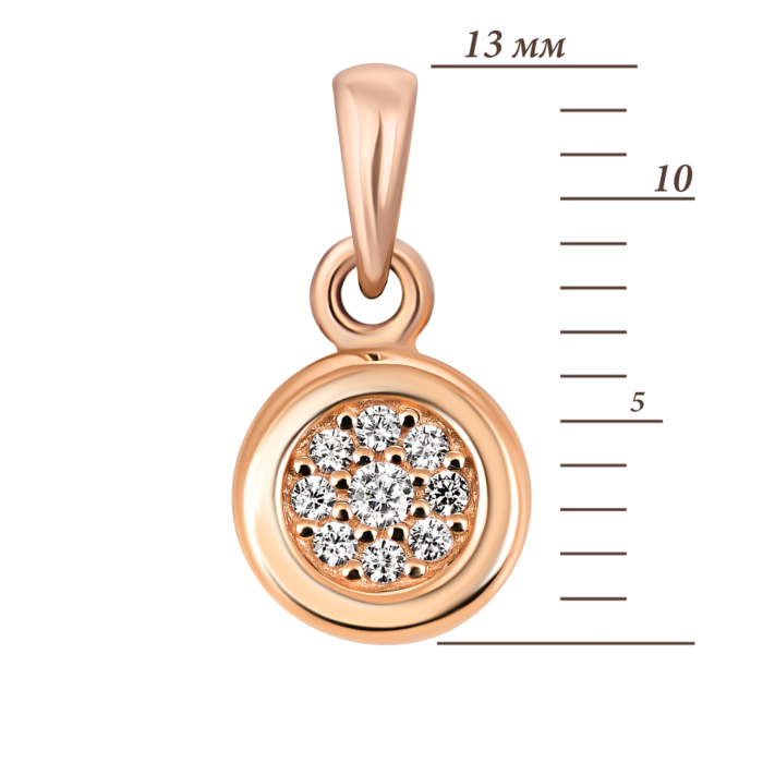 Золота підвіска з фіанітами. Артикул UG5334001