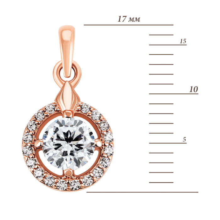 Золота підвіска з фіанітами. Артикул UG5334003