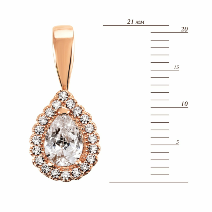 Золота підвіска з фіанітами. Артикул UG5ПВ1171и