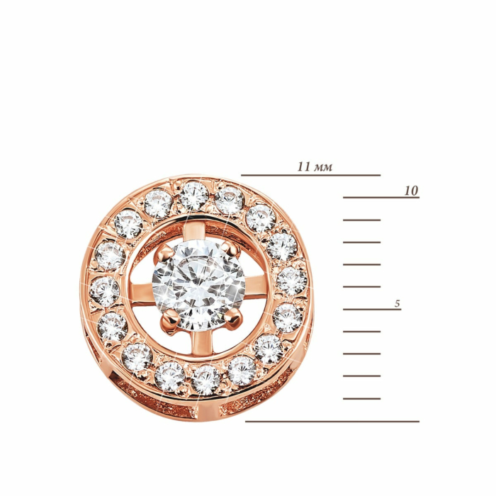 Золота підвіска з фіанітами. Артикул UG5ПВ253и