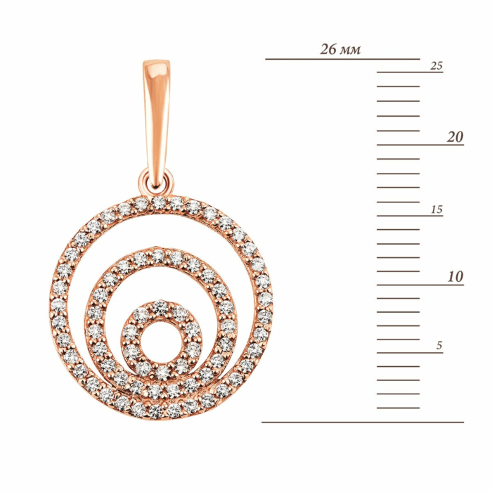 Золота підвіска з фіанітами. Артикул UG5ПВ326и