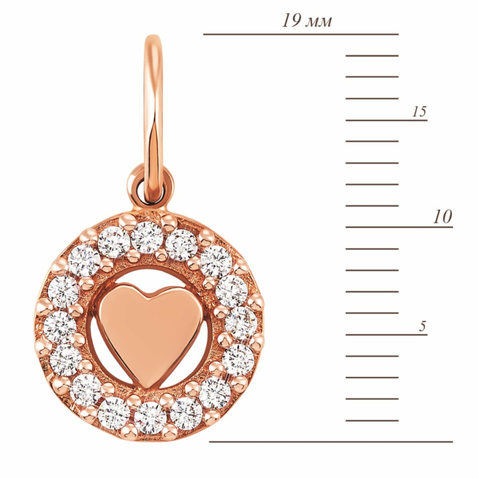 Золота підвіска з фіанітами. Артикул UG5ПВ417