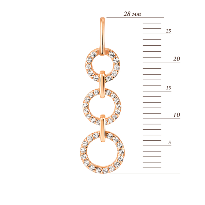 Золота підвіска з фіанітами. Артикул UG5ПВ822(зв)