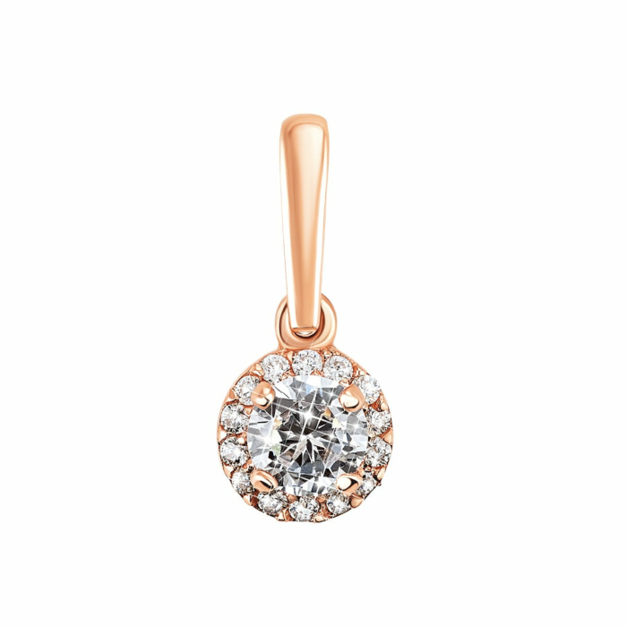 Золота підвіска з фіанітами. Артикул UG5ПВ899и