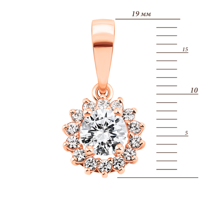 Золота підвіска з фіанітами S Zirconia. Артикул UG5П4024 Sw