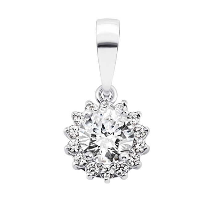 Золота підвіска з фіанітами S Zirconia. Артикул UG5П4044/1 Sw/Sw