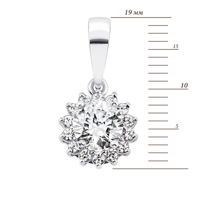 Золота підвіска з фіанітами S Zirconia. Артикул UG5П4044/1 Sw/Sw