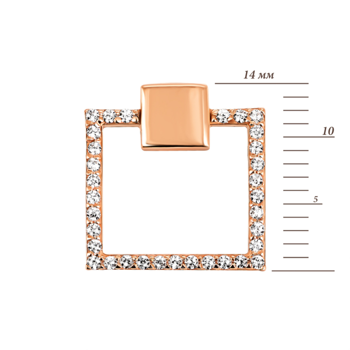 Золота підвіска з фіанітами. Артикул UG5ПВ1394(зв)