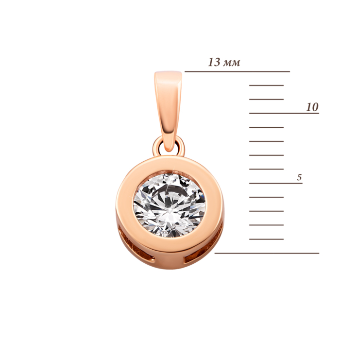 Золота підвіска з фіанітом.Артикул UG53101010301