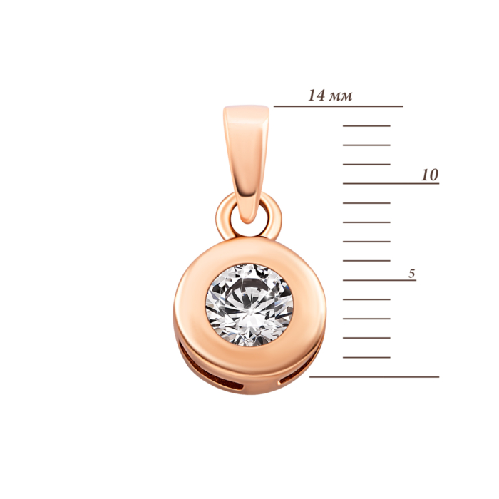 Золота підвіска з фіанітом.Артикул UG53101010401