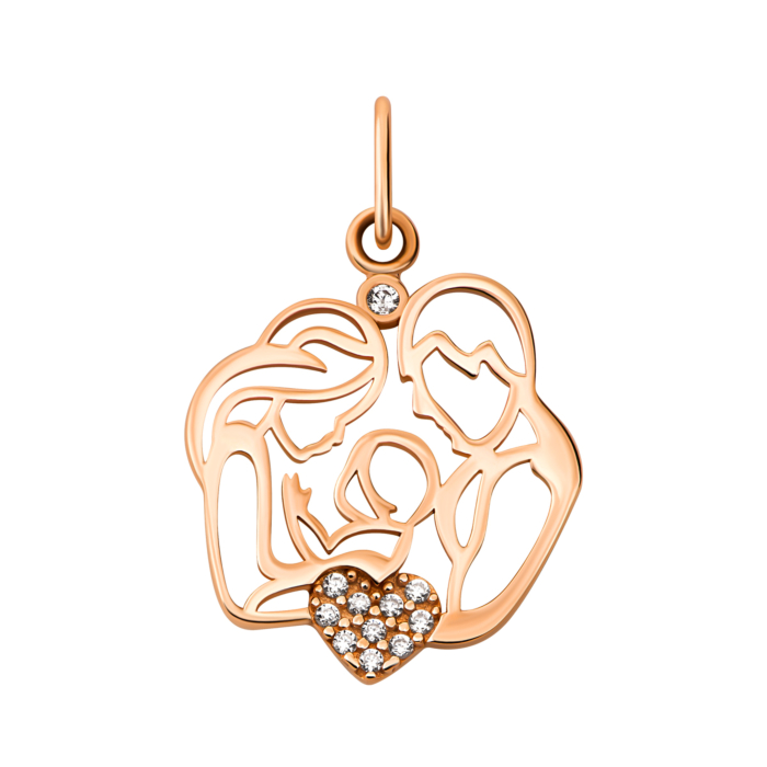 Золота підвіска Родина з фіанітами.Артикул UG53101018601