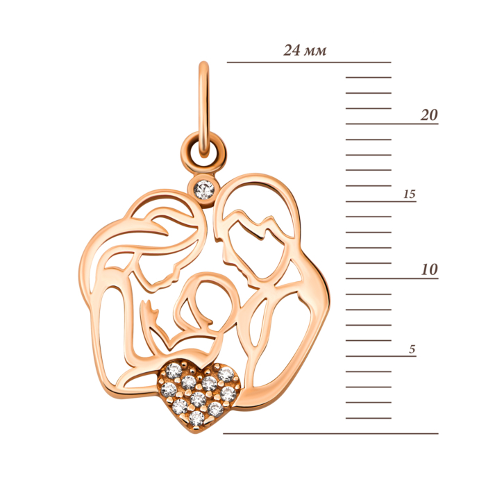 Золота підвіска Родина з фіанітами.Артикул UG53101018601