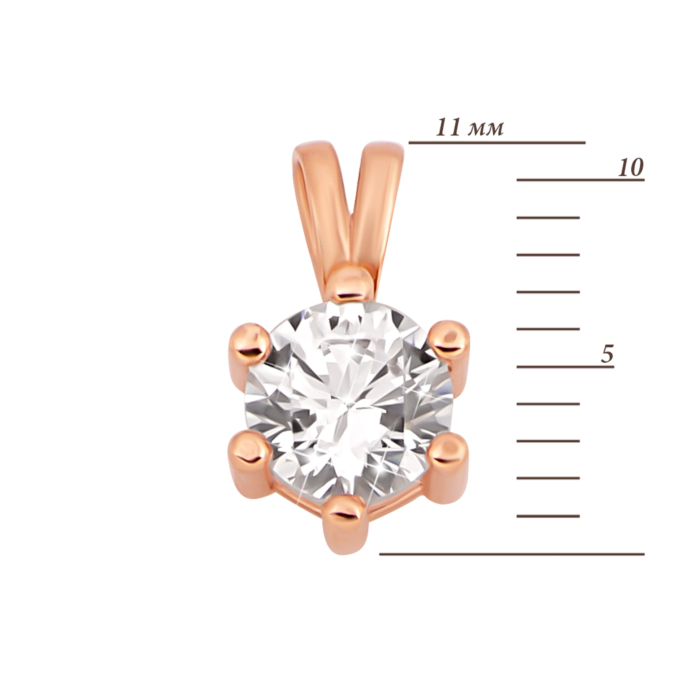 Золота підвіска з фіанітом.Артикул UG53101021501