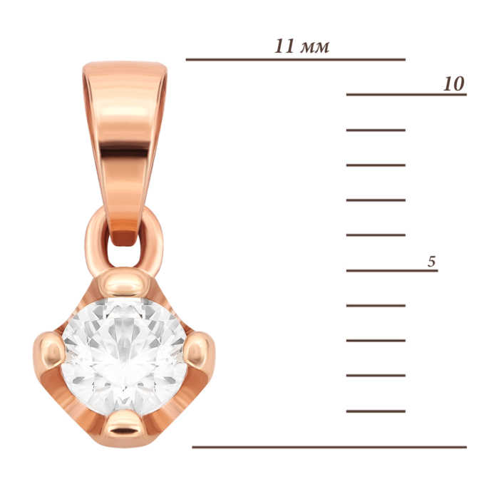 Золота підвіска з фіанітом.Артикул UG5310256810101