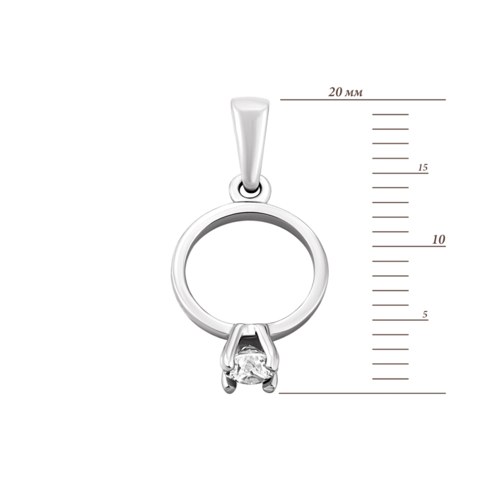 Золотая підвіска з фіанітом.Артикул UG5310290010201