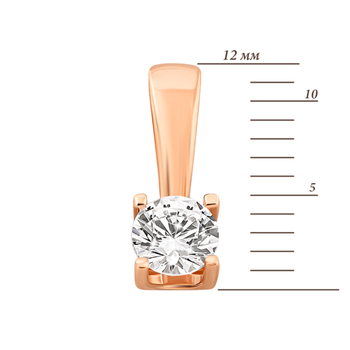 Золота підвіска з фіанітом.Артикул UG5310766310101