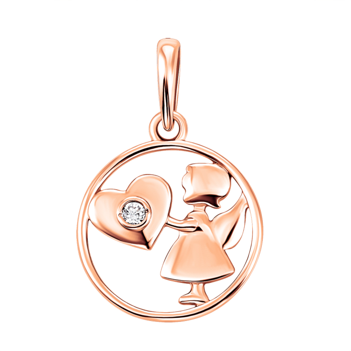 Золота підвіска з фіанітом. Артикул UG544002