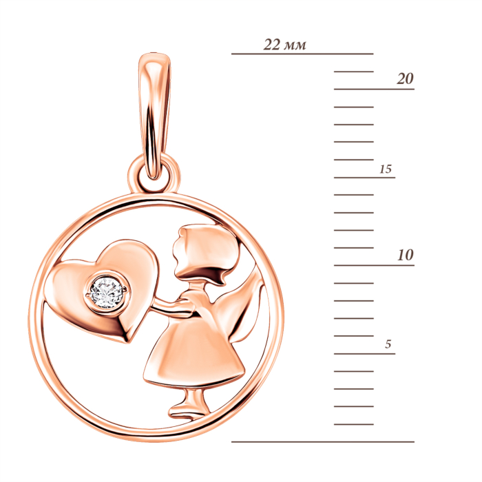 Золота підвіска з фіанітом. Артикул UG544002