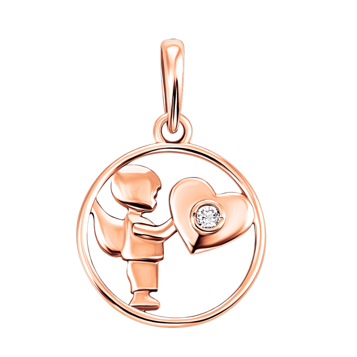 Золота підвіска з фіанітом. Артикул UG544003