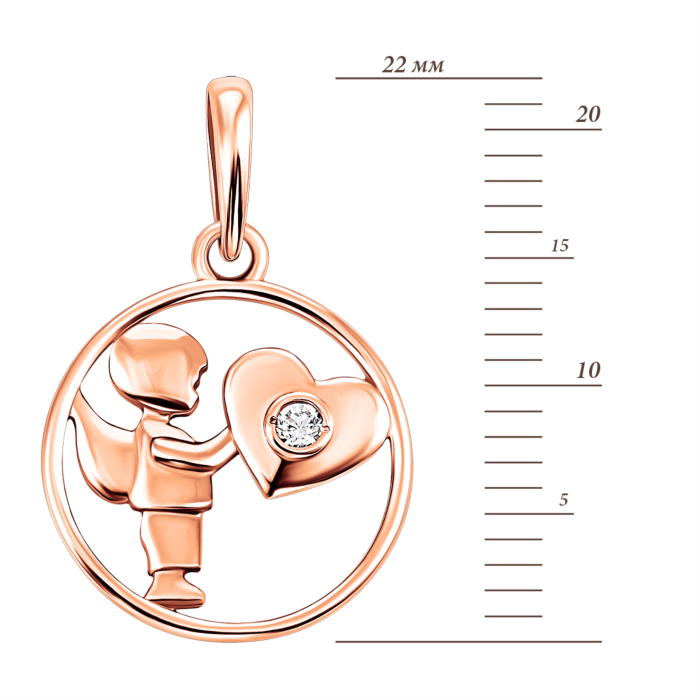 Золота підвіска з фіанітом. Артикул UG544003