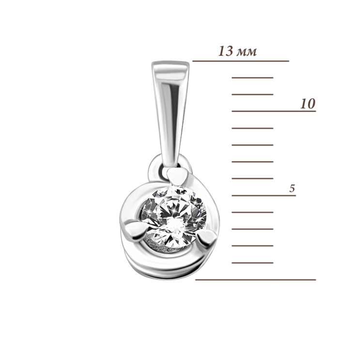 Золота підвіска з фіанітом.Артикул UG5440517б