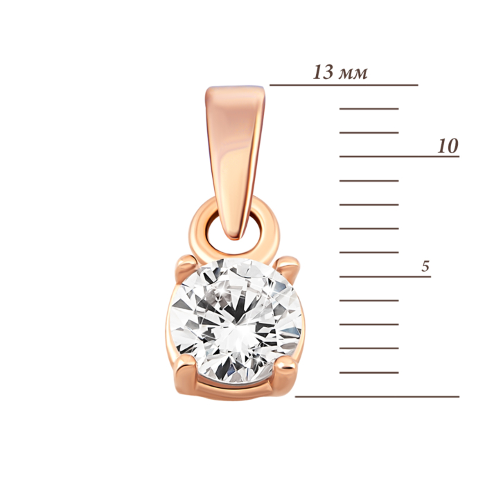 Золота підвіска з фіанітом.Артикул UG53101010601