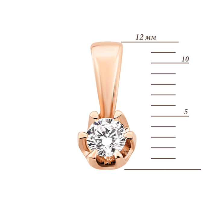 Золота підвіска з фіанітом.Артикул UG5310257610101