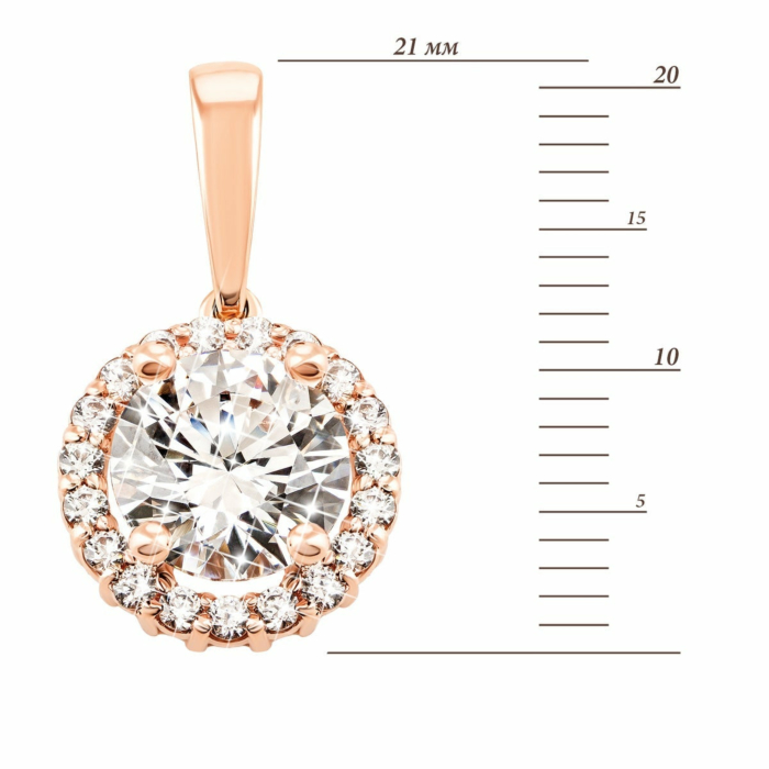 Золота підвіска з фіанітом Royal Zirconia.Артикул UG5П4039 Royal