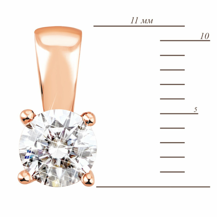 Золота підвіска з фіанітом Royal Zirconia.Артикул UG5П4100 Royal