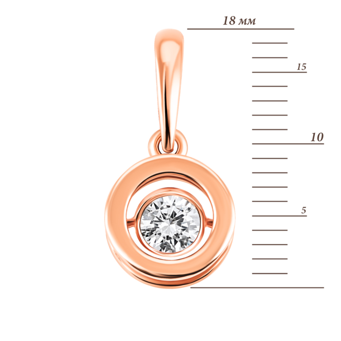 Золота підвіска з фіанітом. Артикул UG5ПВ1284