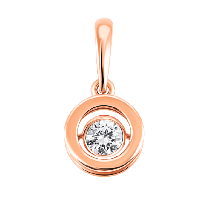 Золота підвіска з фіанітом. Артикул UG5ПВ1284
