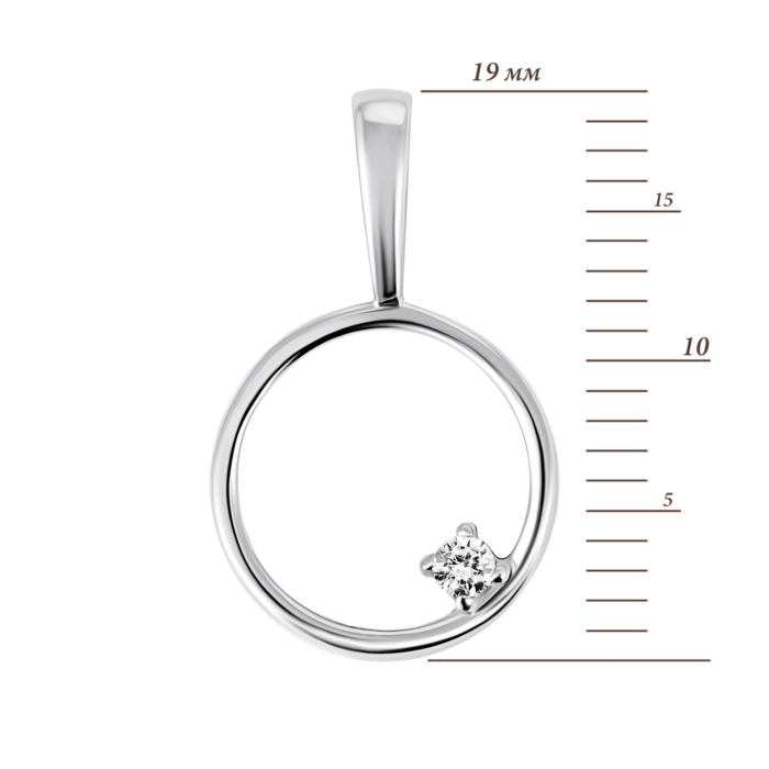 Золота підвіска з фіанітом.Артикул UG5ПВ1424(зв)Б