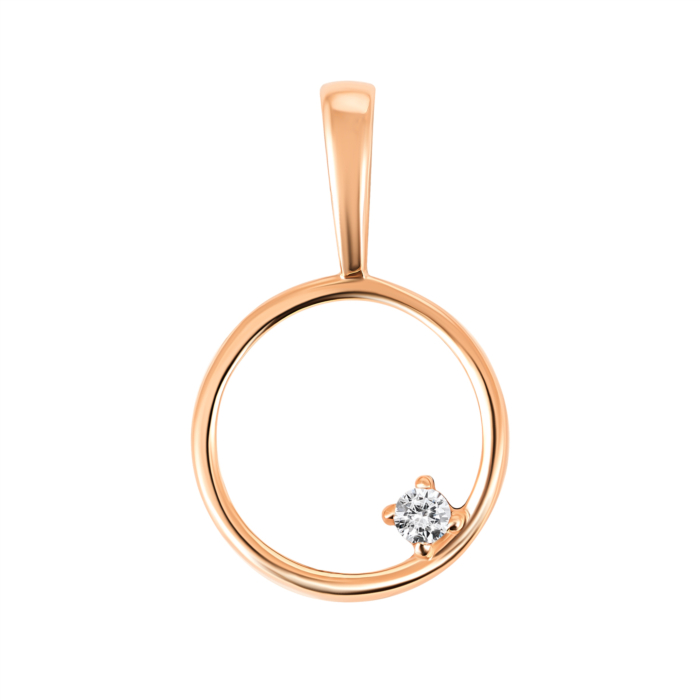 Золота підвіска з фіанітом. Артикул UG5ПВ1424(зв)