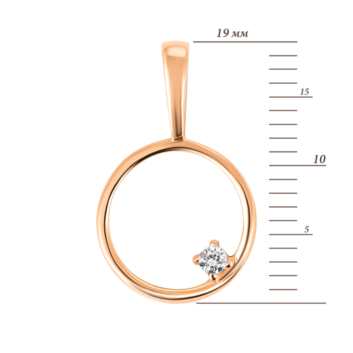 Золота підвіска з фіанітом. Артикул UG5ПВ1424(зв)