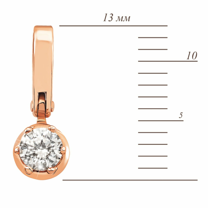 Золота підвіска з фіанітом S. Артикул UG5П4095 Sw