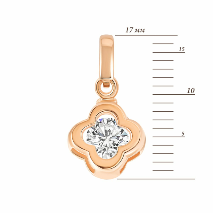 Золота підвіска з фіанітом S. Артикул UG5П4284Sw