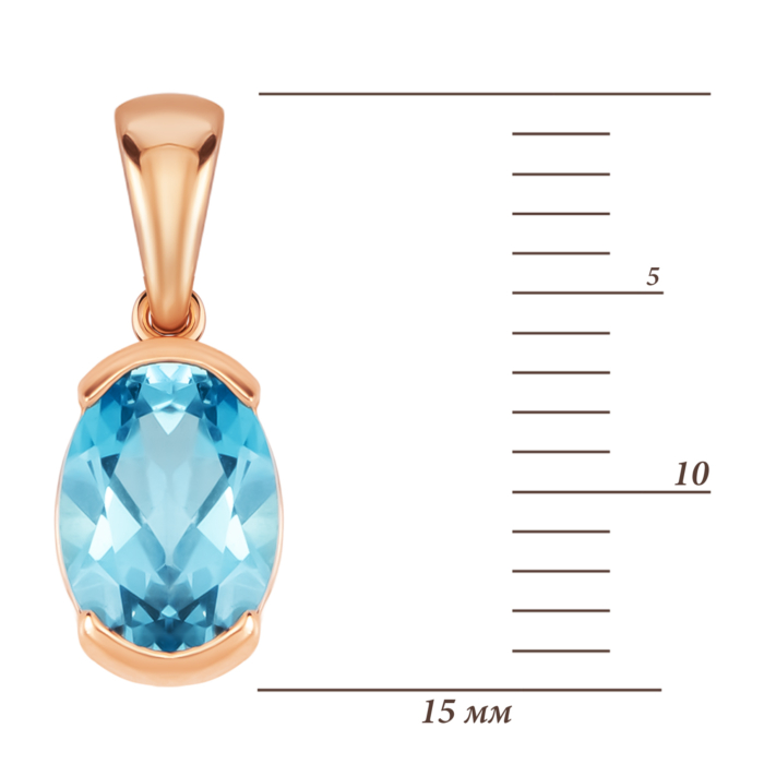 Золота підвіска з топазом. Артикул UG5319163810101топ