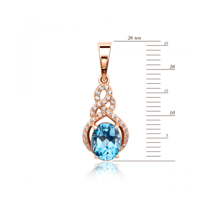 Золота підвіска з топазом і фіанітами. Артикул 550017/топ кс
