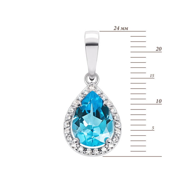 Золота підвіска з топазом і фіанітами. Артикул UG5П4030/1топ