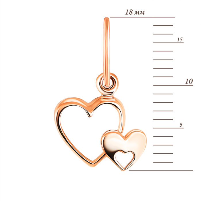 Золота підвіска Серця. Артикул UG5П 088