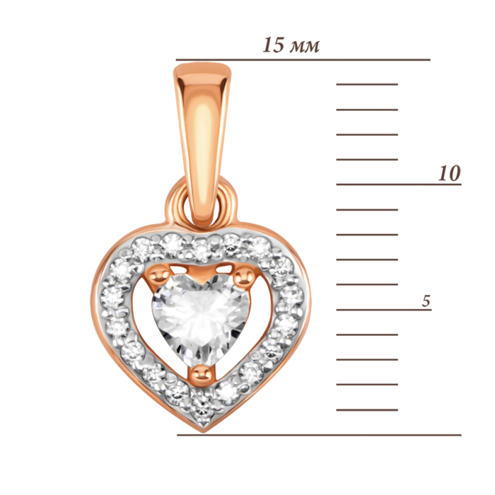 Золота підвіска Серце. Артикул UG531/0256/01/01/01