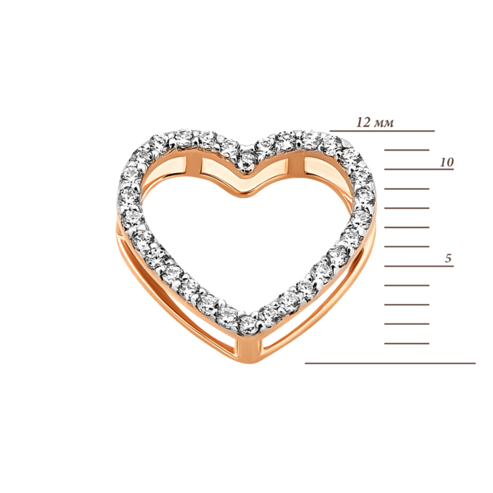 Золота підвіска Серце.Артикул UG5310242210101