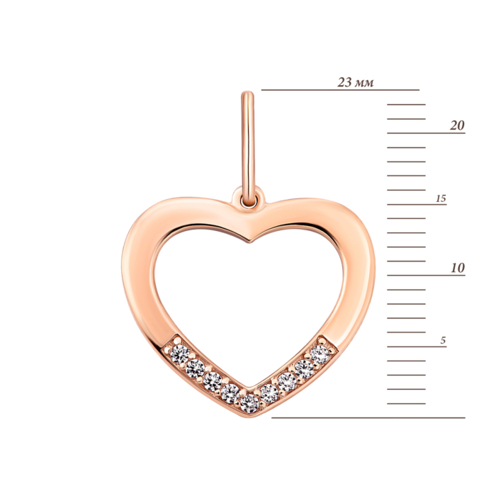 Золота підвіска Серце.Артикул UG5310674310101