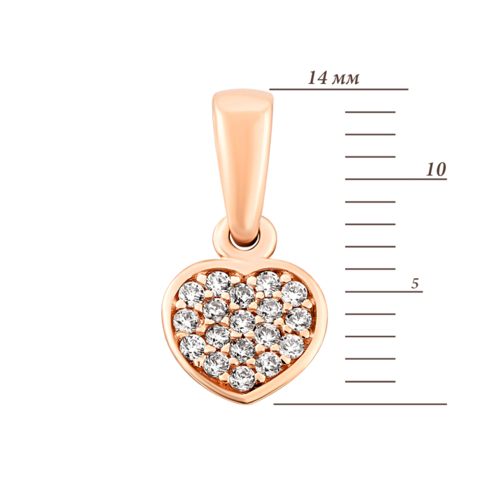 Золота підвіска Серце.Артикул UG5310695510101