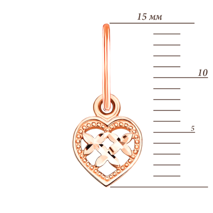 Золота підвіска «Серце» з алмазною гранню (3915)