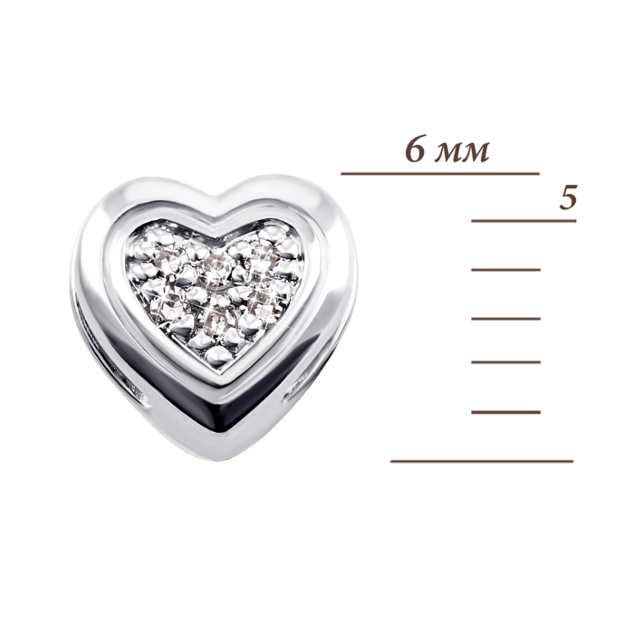 Золота підвіска Серце з діамантами. Артикул UG5880339-К бел